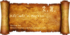 Kámán Martin névjegykártya